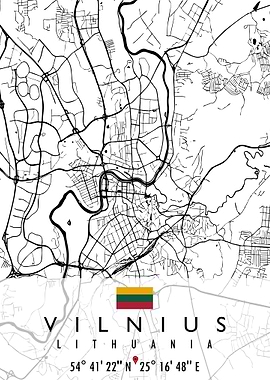 VILNIUS MAP LITHUANIA