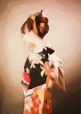 Japanese Girl Painting