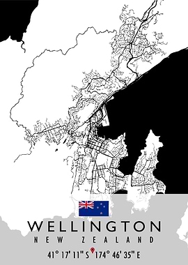 WELLINGTON MAP NEW ZEALAND