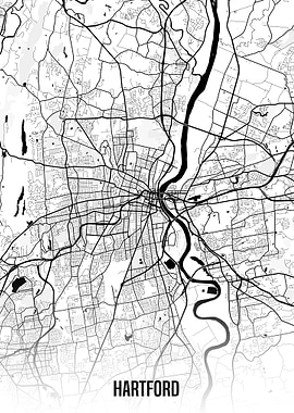 Hartford white map