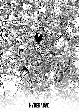 Hyderabad white map