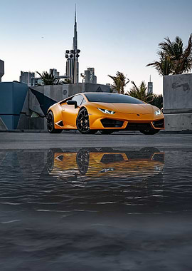 Lambo Water Reflection