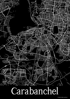 Carabanchel Black Map