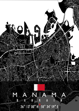 MANAMA MAP BAHRAIN