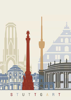 Stuttgart skyline poster