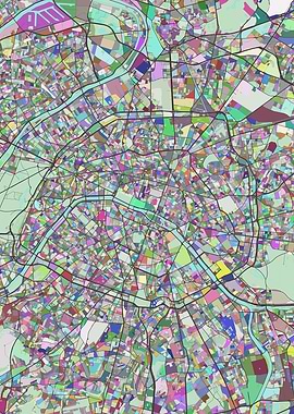 Paris Mosaic Map