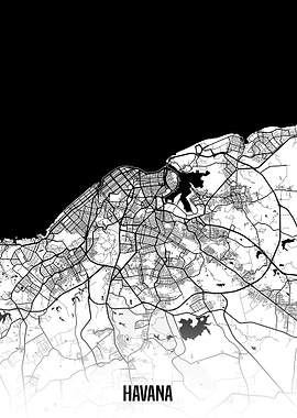 Havana white map