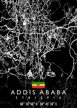 ADDIS ABABA MAP ETHIOPIA