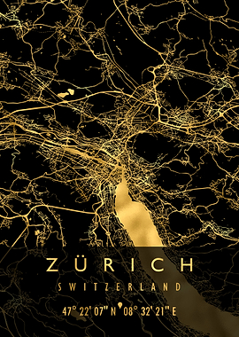 ZURICH MAP SWITZERLAND