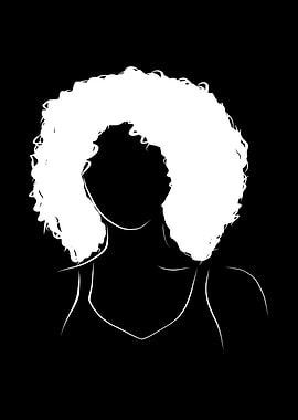 Afro Woman Line Art