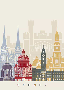 Sydney skyline poster