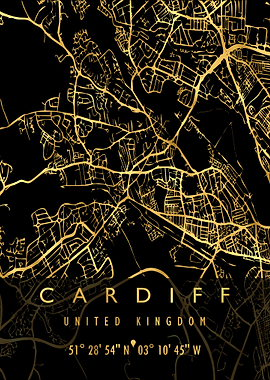 CARDIFF MAP UNITED KINGDOM