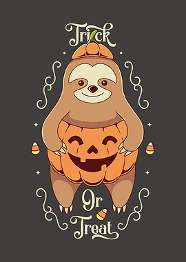 Sloth Halloween Kawaii Art
