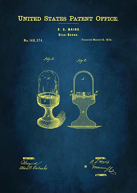 36 1874 Dice Box Patent
