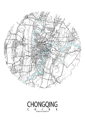 Chongqing City Map Circle