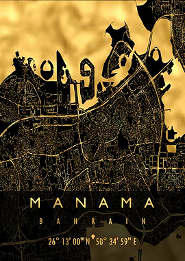 MANAMA MAP BAHRAIN