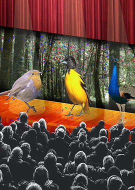 Bird Watching Collage Art