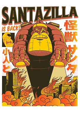 Santazilla attack monster