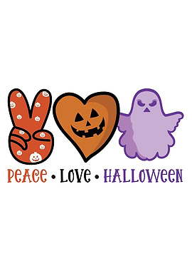 Peace Love Halloween Ghost