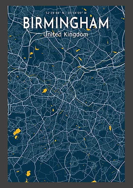 Birmingham Blue Map