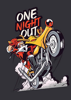 Santa Motor biker drifting