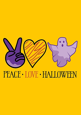 Peace Love Halloween Ghost