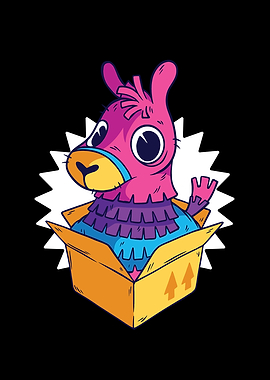 Alpaca coming out of a box