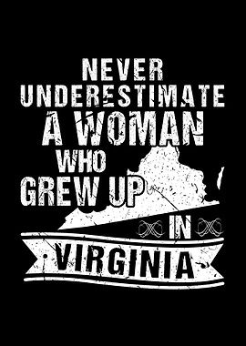 Vintage Virginia Map Woman