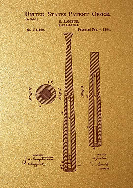 24 1894 Baseball Bat Pate