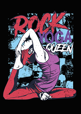 Rock yoga vaporwave
