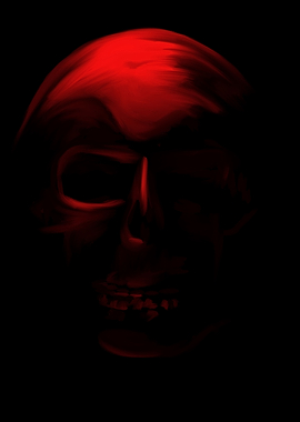 Skull in Red Shadow