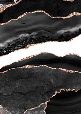 Black Rose Gold Agate 08