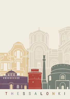 Thessalonki skyline poster