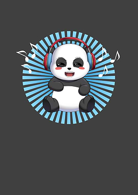 Panda with music