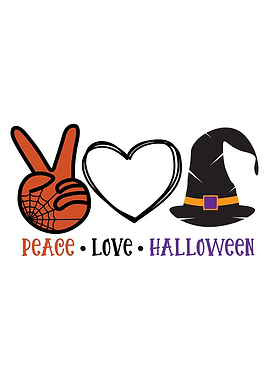 Peace Love Halloween Witch