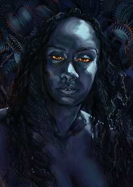 Fire Eyes Surreal Woman