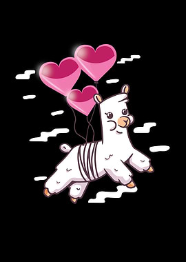 Alpaca heart balloons