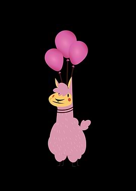 Alpaca lifted up at pink