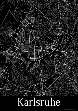 Karlsruhe Black Map