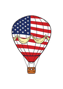 USA Flag Hot Air Balloon
