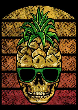 Goth Pineapple Skull Fruit
