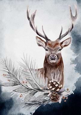 Stag Watercolor
