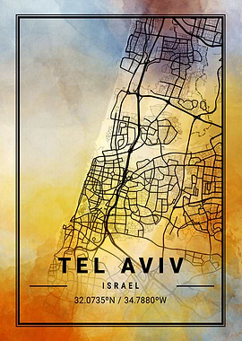 Tel Aviv Map Israel