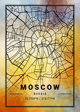 Moscow City Map Russia