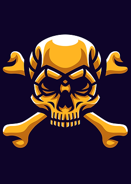 Golden Skull Illustration