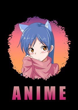 Anime Girl Art in Black