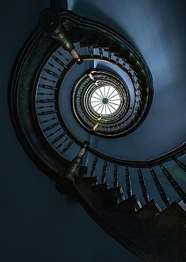 Blue spital staircase