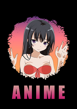 Anime Girl Art in Black