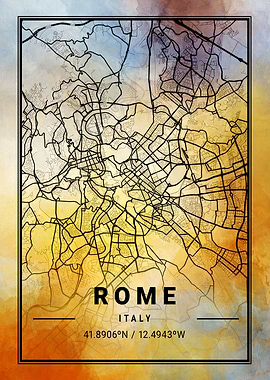 Rome City Map Italy