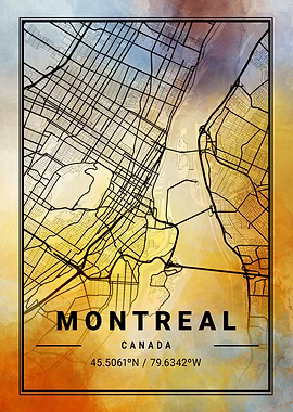 Montreal City Map Canada